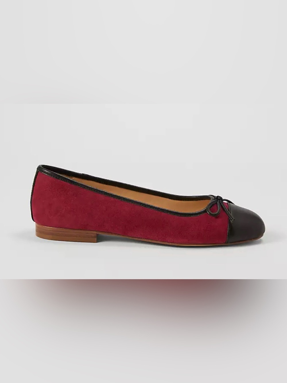 ANN TAYLOR RICH MULBERRY WEEKEND COLLECTION CAP TOE SUEDE BALLET FLATS SHOES 6.5